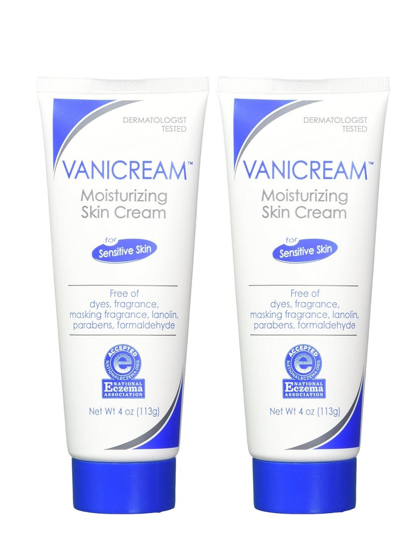 Vanicream Moisturizing Skin Cream for Sensitive Skin, 4 Ounce (Pack of 2)