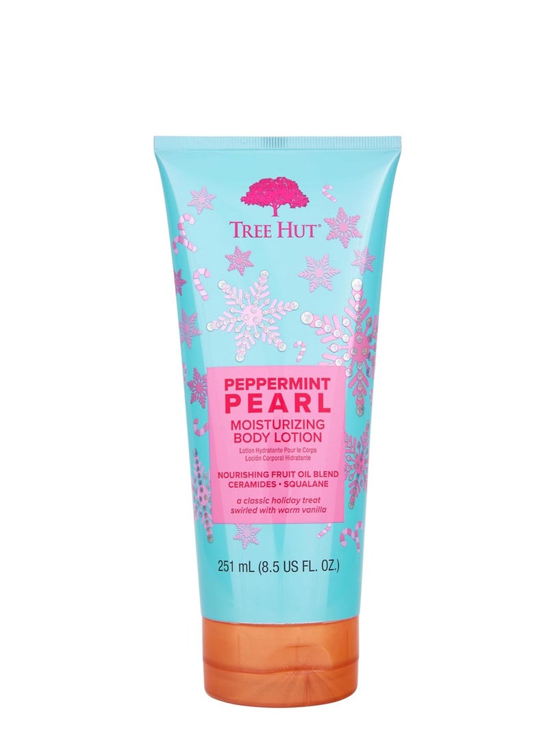 Tree Hut Peppermint Pearl Body Lotion | Limited Edition Holiday | Ceramide and Squalene Formula Helps Protect Skin | Long-lasting Hydration Leaves Skin Feeling Soft & Moisturized | 8.5 fl oz.