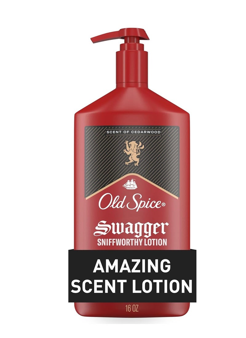 Old Spice Hand and Body Lotion for Men with All Skin Types, 24/7 Lightweight Moisturization with Amazing Scent, Instant Absorbtion, Swagger with Cedarwood Scent, 16 oz