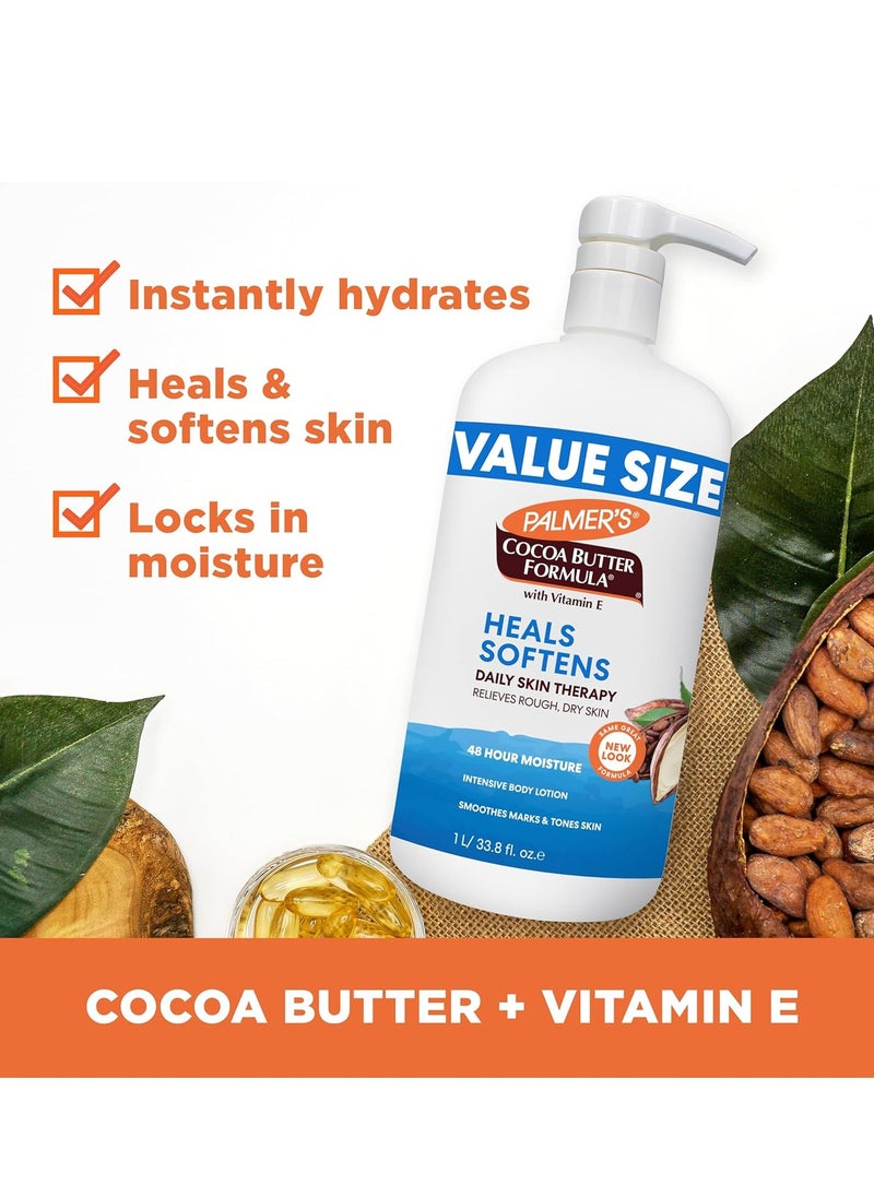 Palmer's Cocoa Butter Formula Daily Skin Therapy Lotion, Pump Bottle, 33.8 Ounces