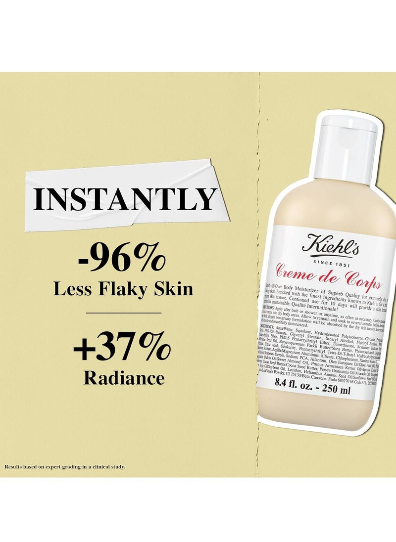 Kiehl's Creme de Corps, Rich, Luscious Body Lotion, with Cocoa Butter and Shea Butter for Fast Absorbing Hydration, Skin Feels Soft and Smooth, Suitable for All Skin Types