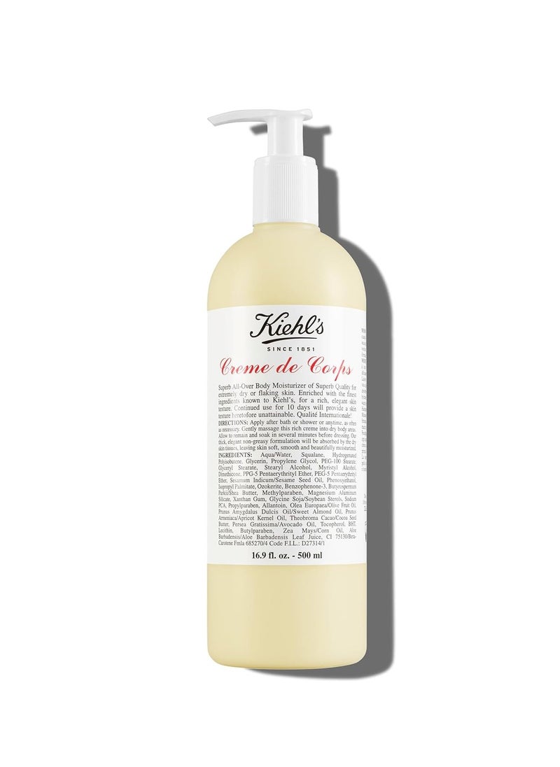 Kiehl's Creme de Corps, Rich, Luscious Body Lotion, with Cocoa Butter and Shea Butter for Fast Absorbing Hydration, Skin Feels Soft and Smooth, Suitable for All Skin Types