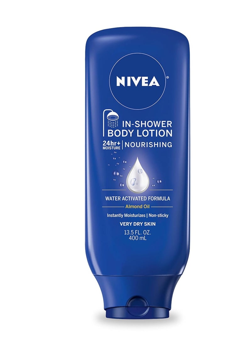 NIVEA Nourishing In Shower Lotion, Body Lotion for Dry Skin, 13.5 Fl Oz Bottle