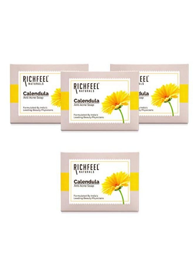 Anti Acne Calendula Soap | Power Of Soothing Calendula Extracts | For Skin Prone To Acne & Blemishes | Physician Formulated | Helps Calm & Replenish Skin | 75Gm, Buy 3 Get 1 Free |