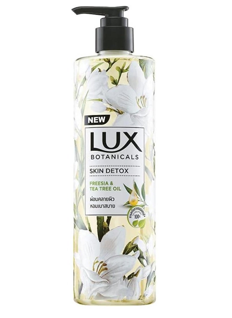 Lux Botanicals Skin Detox Body Wash With Freesia&Tea Tree Oil Extracts For Women,100% Natural Extracts,Purifying&Gentle Shower Gel For Nourished&Revived Skin,Refreshing Fragrance,No Parabens,450 Ml