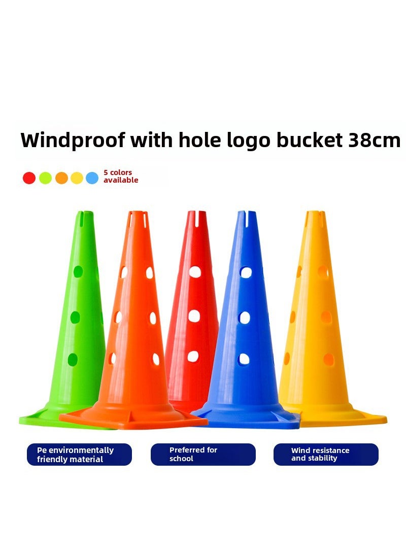 1 x 5 pcs 38CM Windproof Cone Football Training Equipment Blue