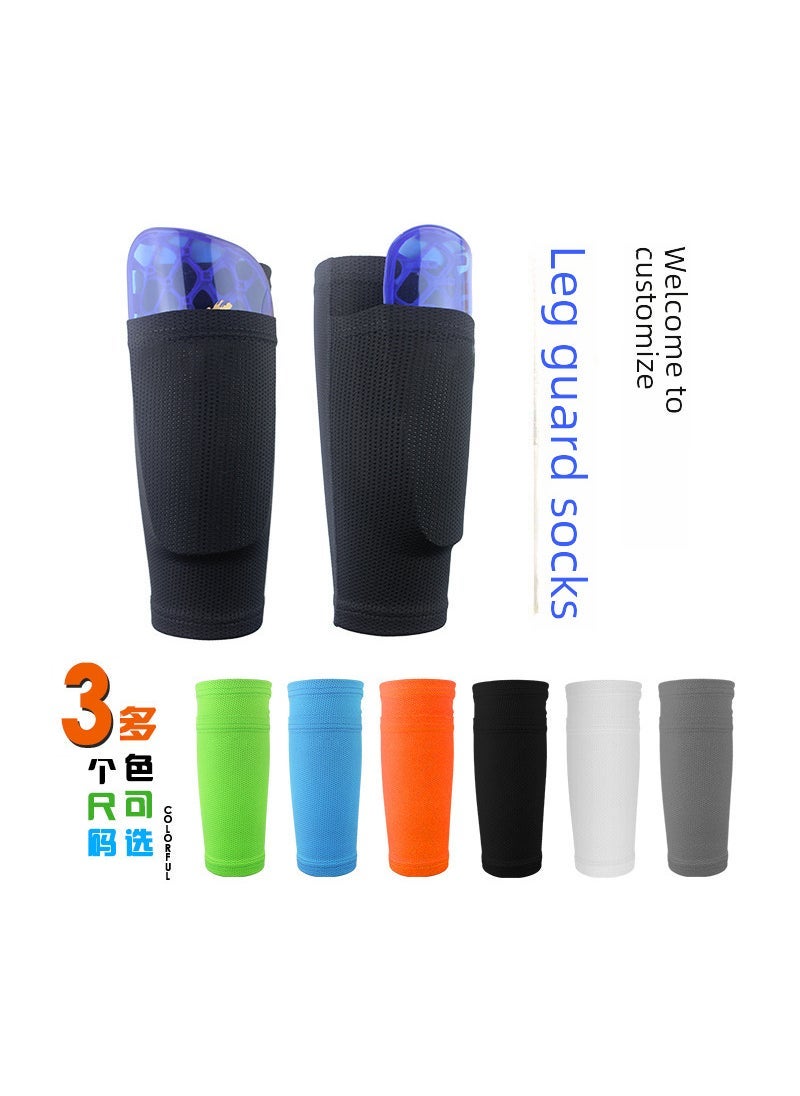 Shiwei logo-free football leg protector sock cover insert type pocket type breathable soft for adults and teenagers Orange M teen code