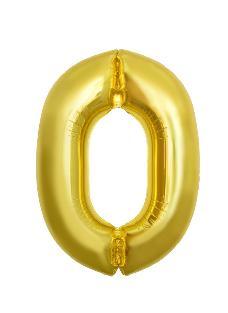 Gold Foil Balloon Number 0 52