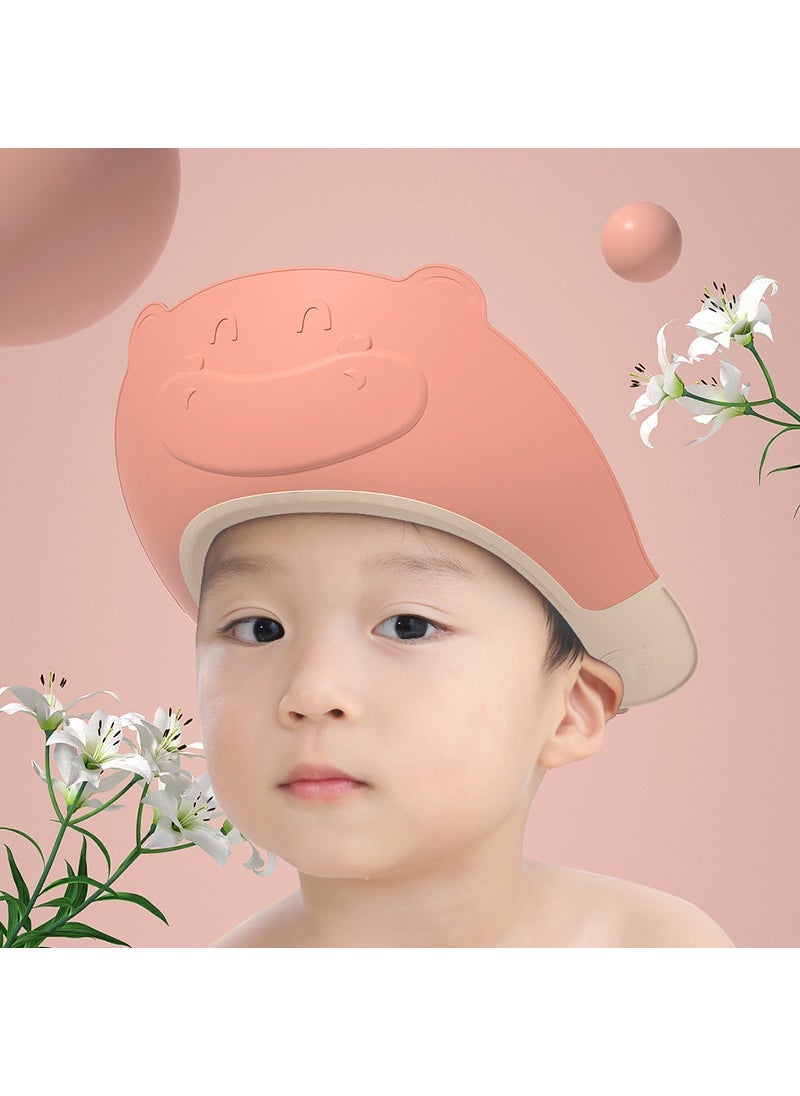 Kids Ear-Protective Bath Cap Calf-Pink White [Eye and Ear Protection]]