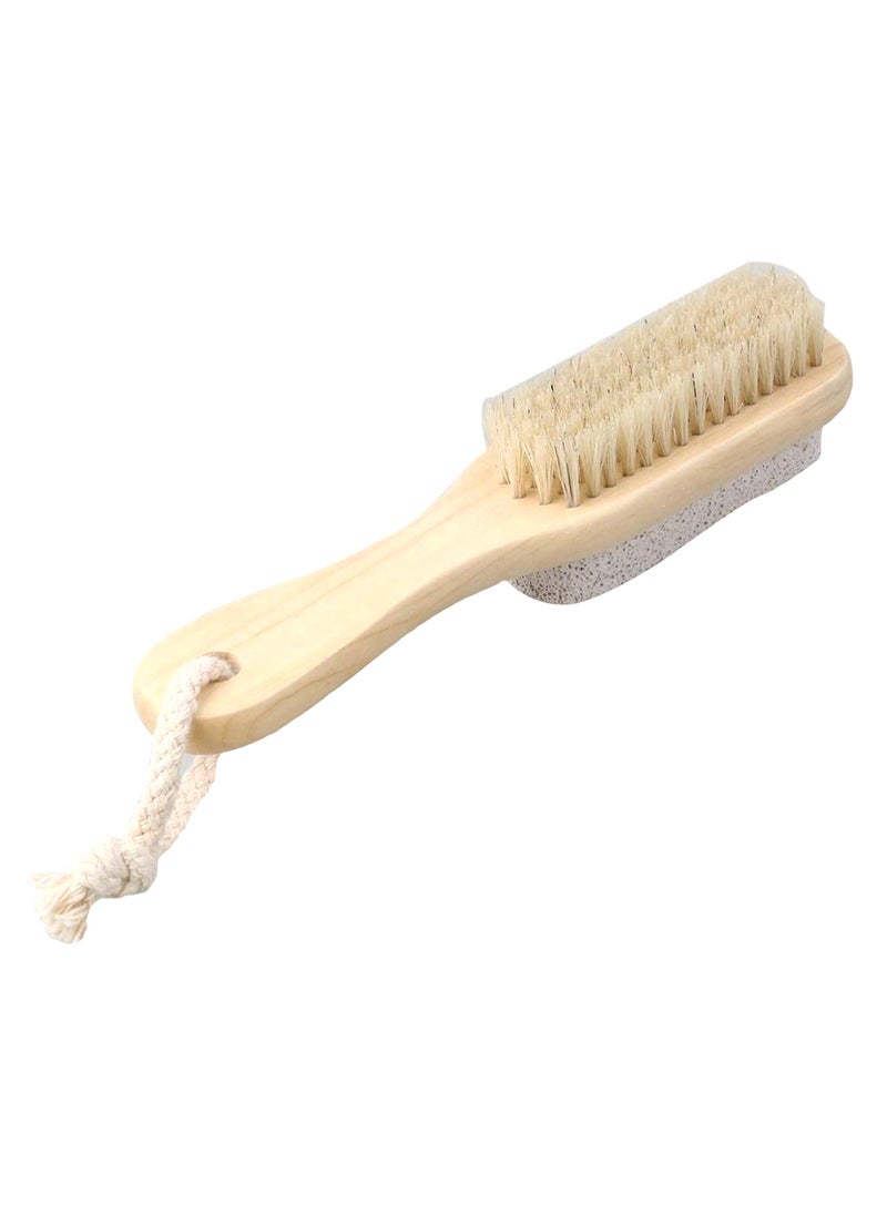 Natural Bristle Foot And Body Bath Brush Beige/White 18 x 4.3centimeter