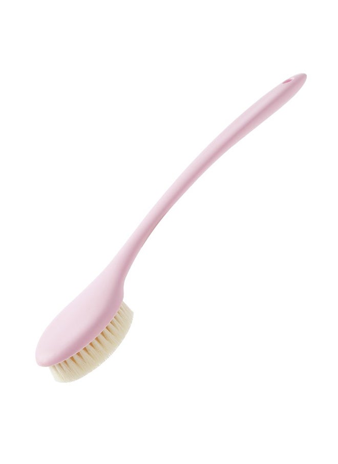 Long Handle Bath Body Brush Pink 36x4.5x8.2centimeter