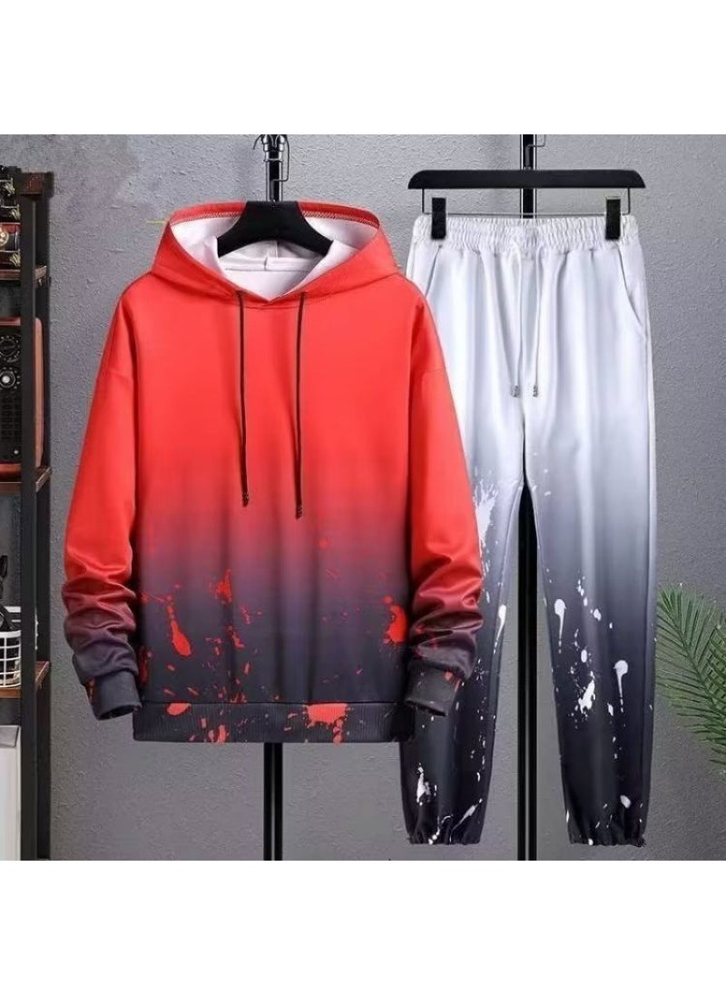 Stylish Mens Hoodie Set 2024 Autumn White