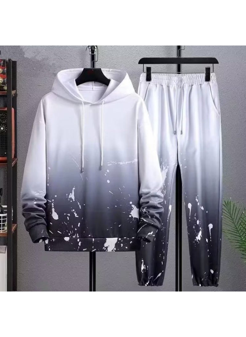 Stylish Mens Hoodie Set 2024 Autumn White