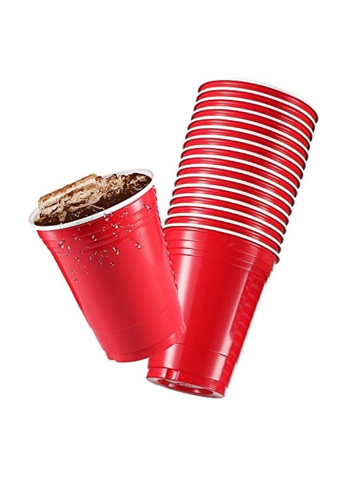 Red Plastic Cups, [100 Pack] 16 Oz Party Cup Disposable Cup Big Birthday party Cups