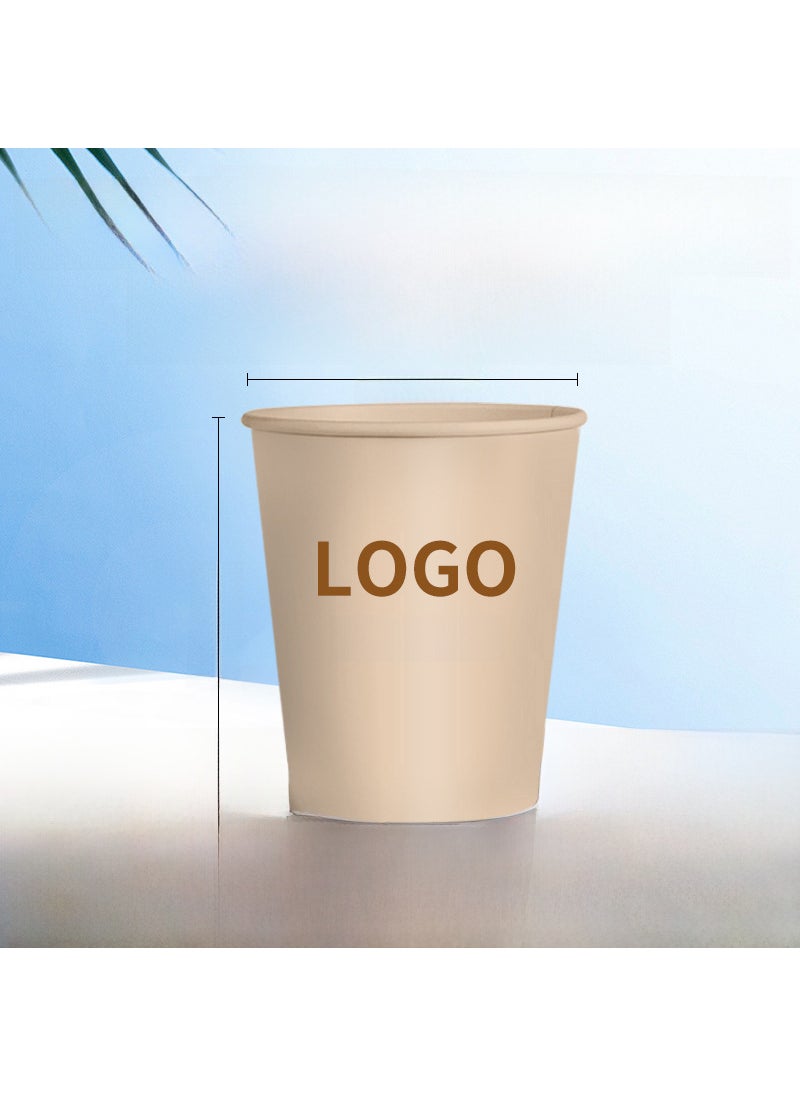 Custom Printed Disposable Paper Cups 9 ounces bamboo fiber natural color paper cup 1000