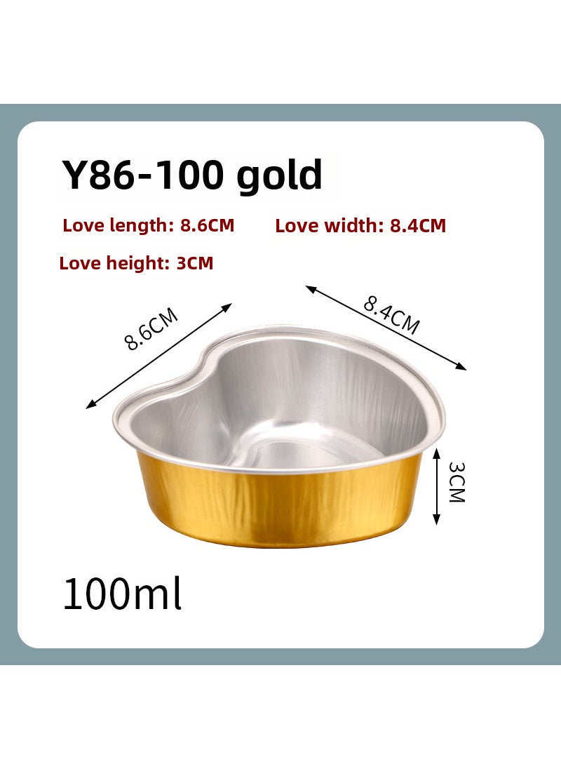 1 x 5 pcs Heart-Shaped Foil Container for Air Fryers Golden Heart S86 No Cover