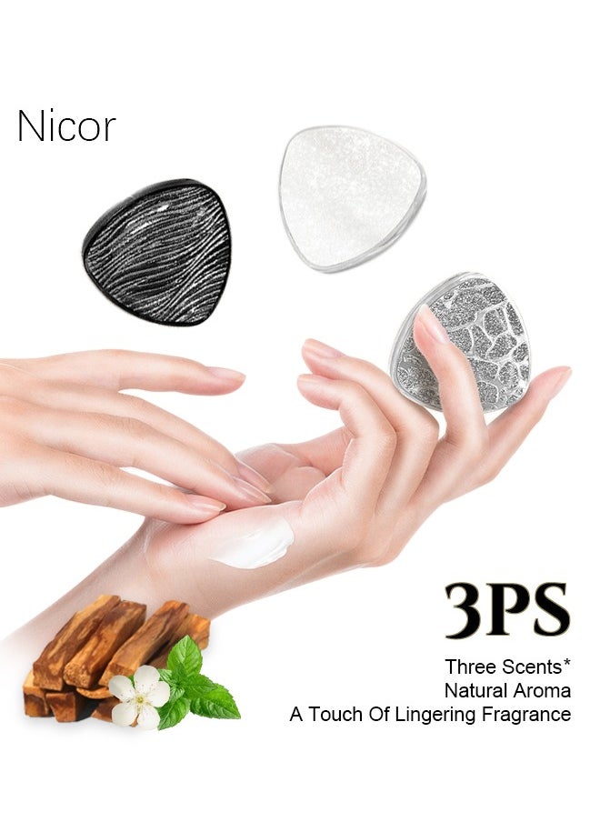 Nicor- Unisex Women's Men's 3pcs Different Solid Perfume With Long-lasting and Light Fragrance Flowery Ebony Tone