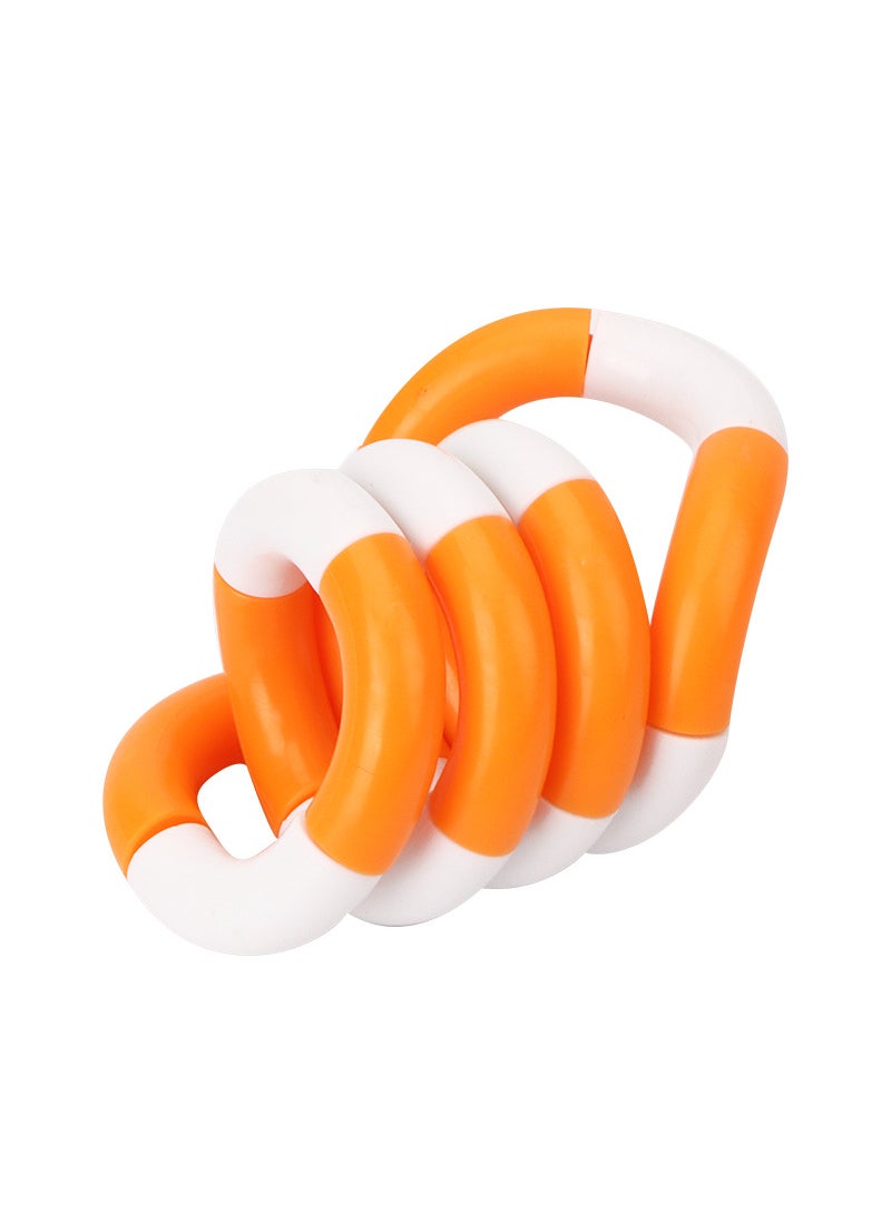 1 x 5 pcs Flexible Twist Rope Stress Relief Toy White Orange (bag)