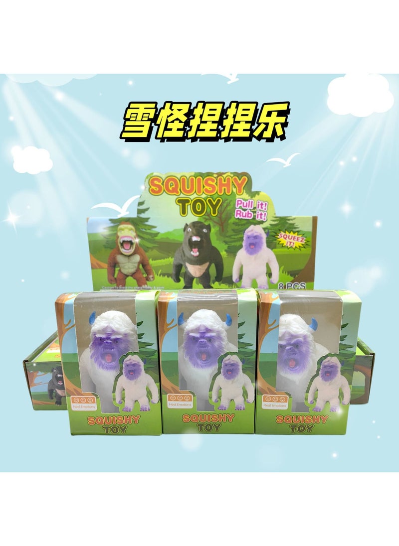 Viral Decompression Gorilla Stress Relief Slow Rebound Toy Snow Monster pinch music (color box 250g)