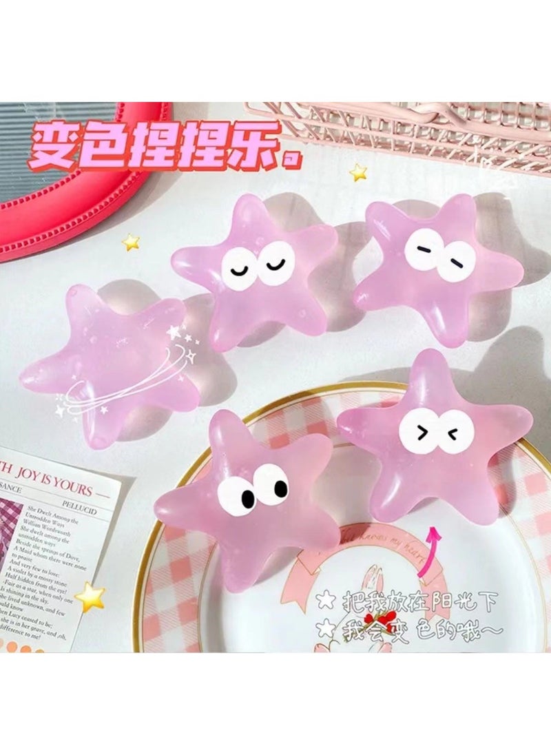 Color-Changing Squishy Maltose Stress Relief Toy Light-changed starfish