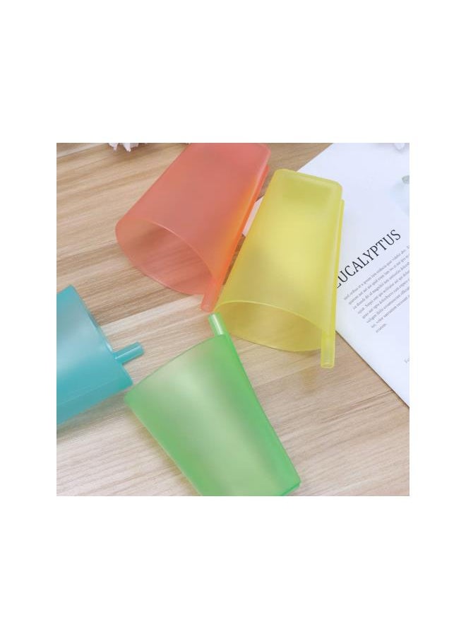 4PC Cups with Built- in Straw Colorful Sip Cups with Built in Straw for Children