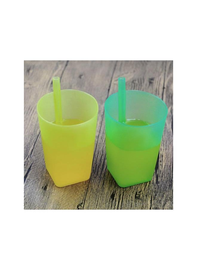 4PC Cups with Built- in Straw Colorful Sip Cups with Built in Straw for Children