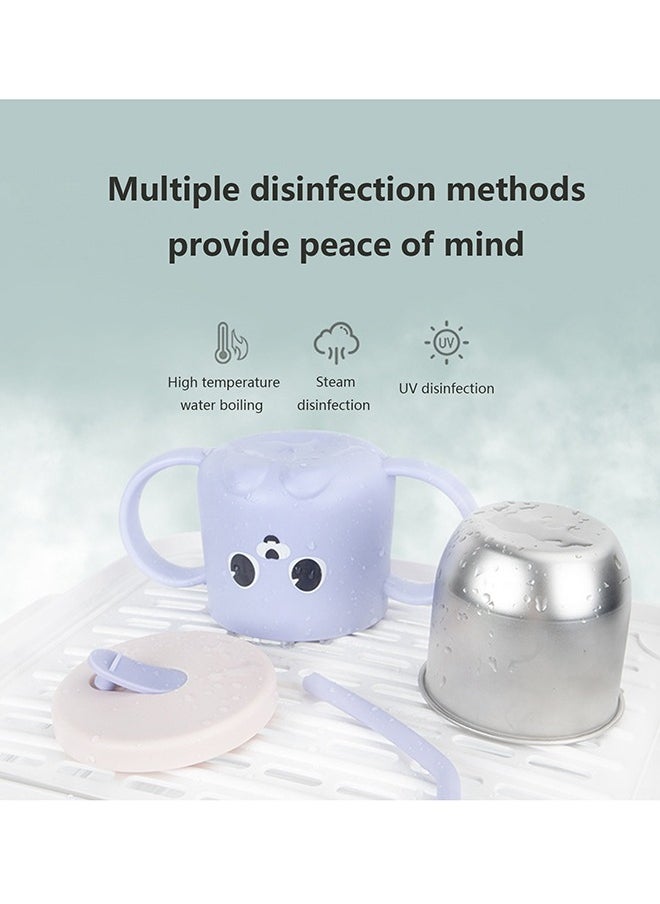 Baby Training Cup With Straw Lid And Stainless Steel Interior ,250 Ml