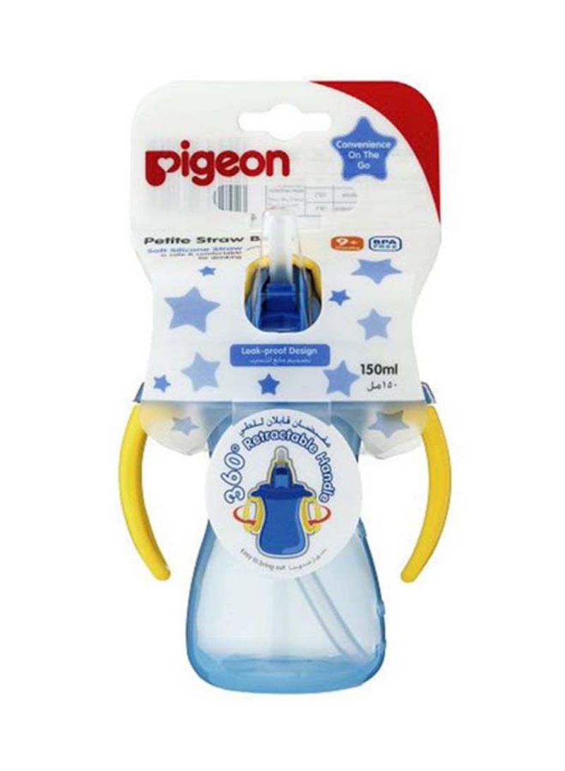 Petite Straw Bottle With Handle, 150ml - Blue/Yellow