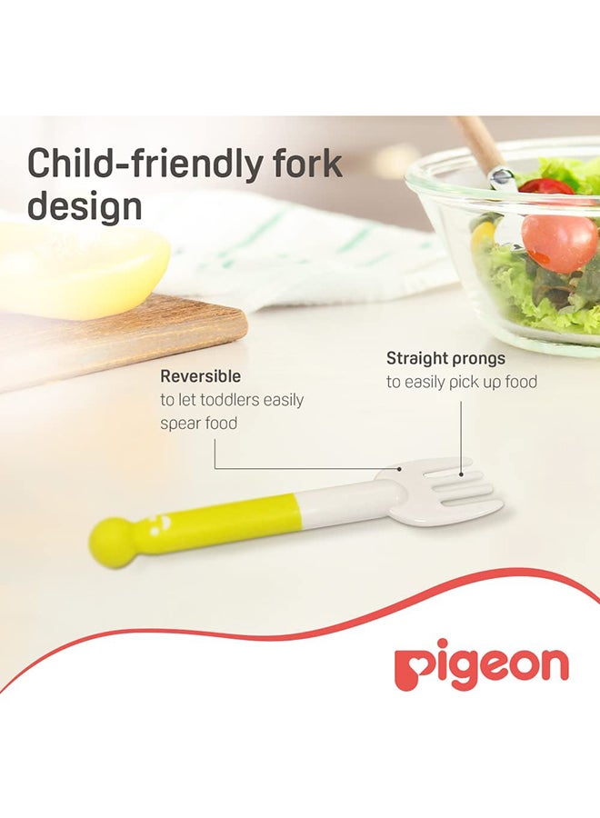 Self-Wean Spoon And Fork Set - Pink/Yellow/White