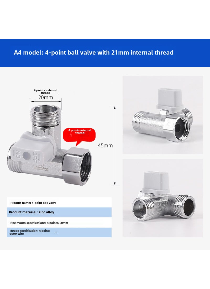 Water Purifier Inlet Connector 4 to 3/2 4-point three-way valve