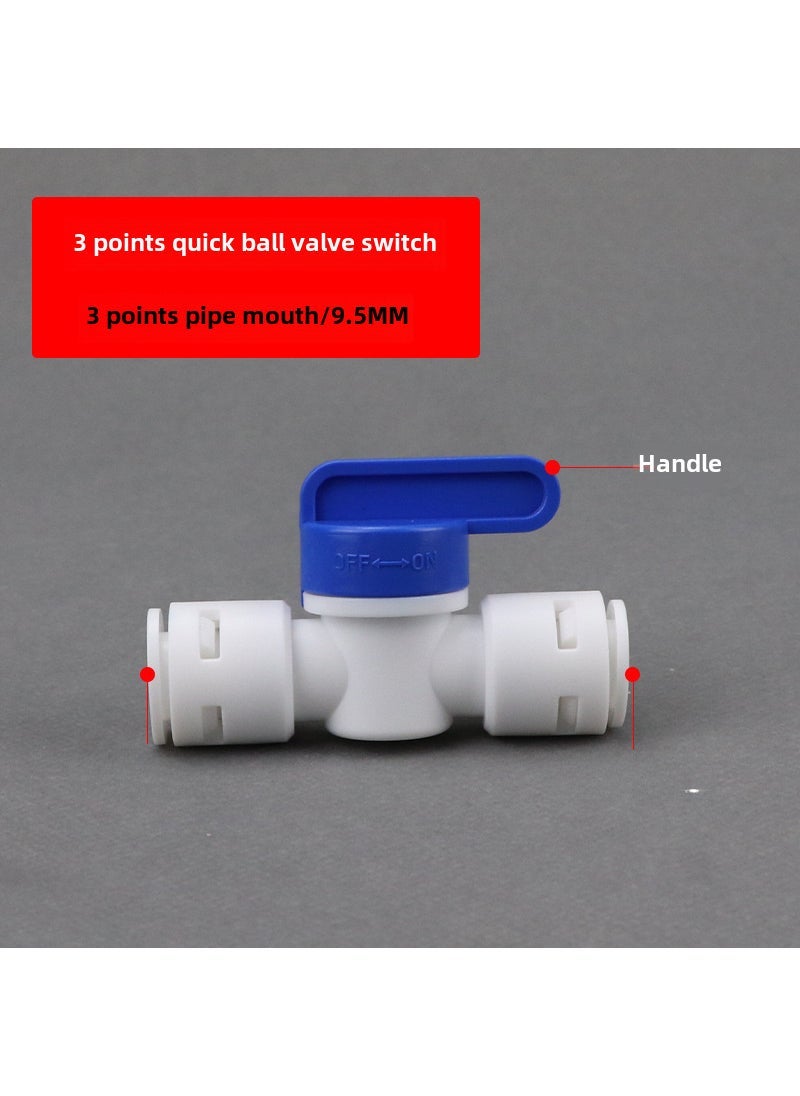 Water Purifier Connector 2-Way Quick-Fit 3-point ball valve