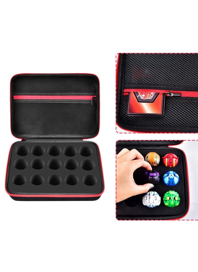 Toy Organizer Storage Case Compatible With Bakugan Figures, Bakucores And Armored Alliance, Geogan Rising Battle Action Figure, Mini Toys Container Holder Bakugons Box With Mesh Pocket (Bag Only)