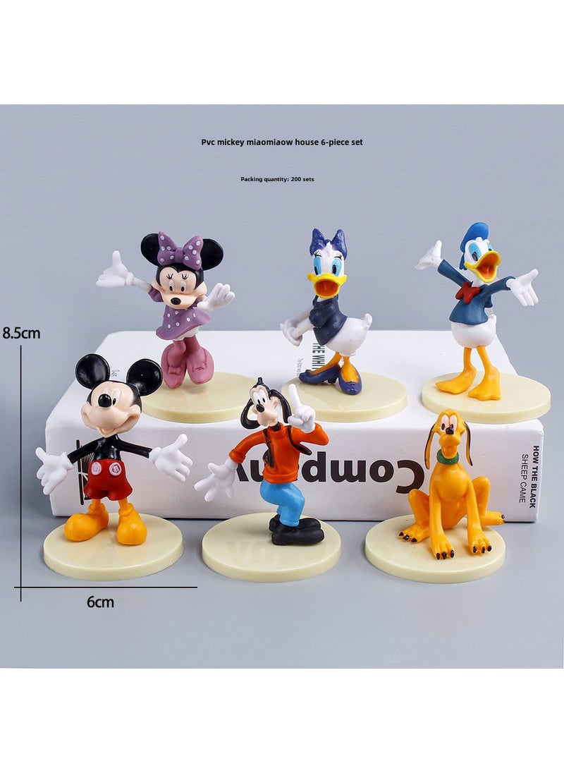 1 x 5 pcs Mickey Minnie Clubhouse Model Figurines Mickey Wonderful House 6-piece Set