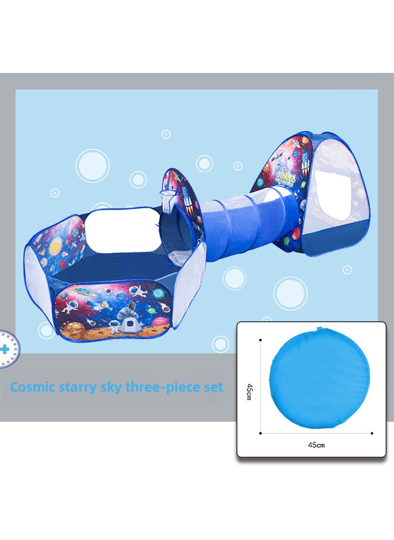 1 x 5 pcs Kids Play Tent Tunnel Ball Pit Set Cosmic Star Three-piece Set