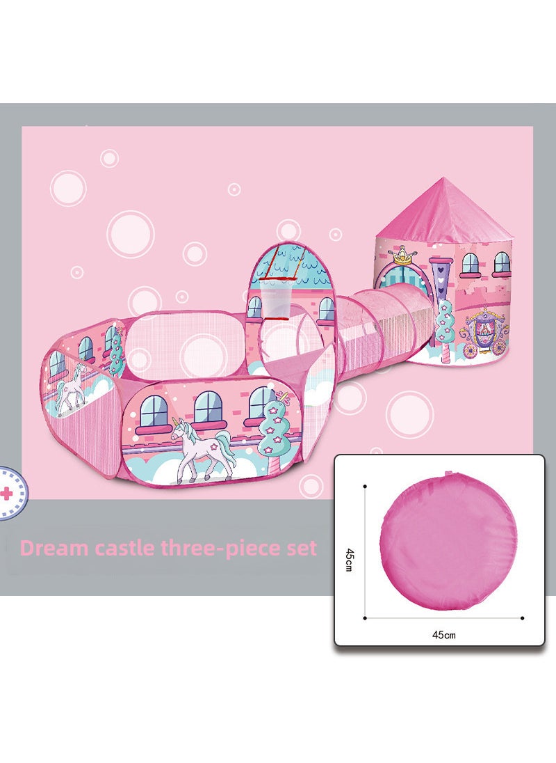 1 x 5 pcs Kids Play Tent Tunnel Ball Pit Set Dream Castle three-piece set