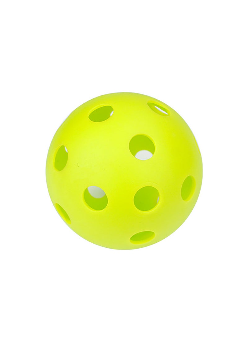 1 x 5 pcs 72mm EVA Soft Pickleball 26-Hole Practice Baseball Yellowish Green