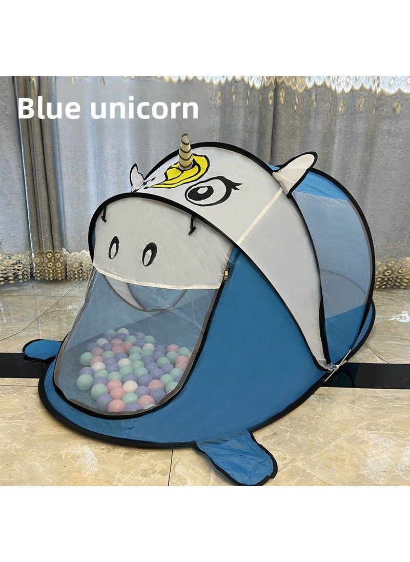 Pop-Up Tiger Play Tent for Kids Blue Unicorn Tent