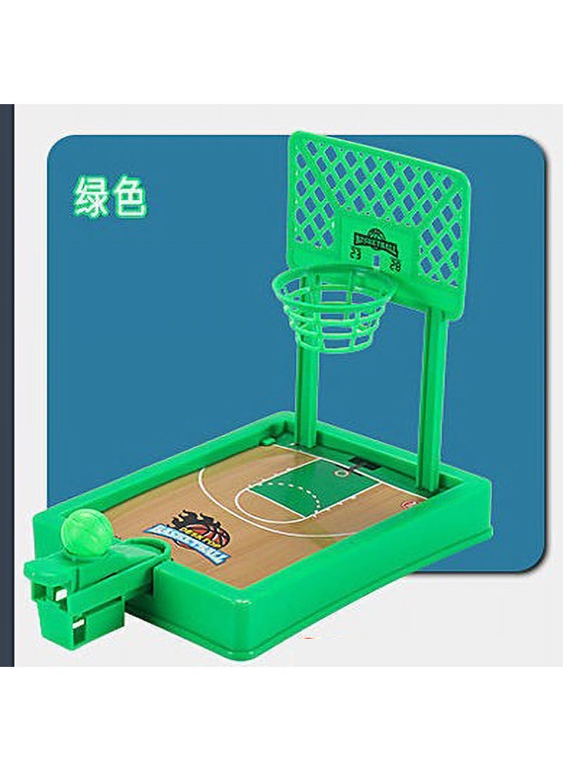 Mini finger catapult basketball machine children Table pitching basketball machine baby desktop fun interactive small toys Green basketball machine with 4 balls (bag)