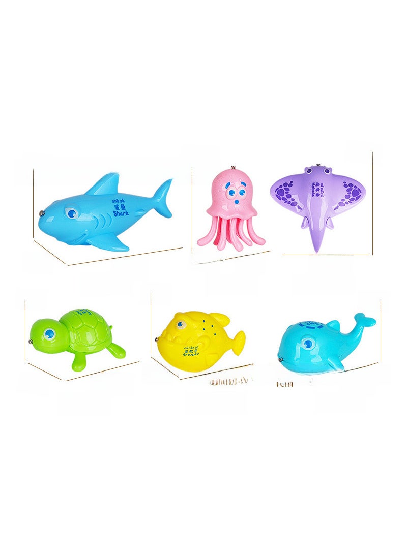 1 x 5 pcs Kids Fishing Game Toy with Retractable Rod Luminous Fish * 1 (random mixed)