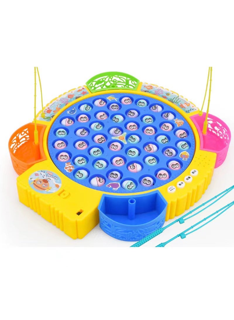 Multifunctional Magnetic Fishing Toy for Kids [magnetic model] 45 fish + story electric fishing plate (chinese color box - random color)