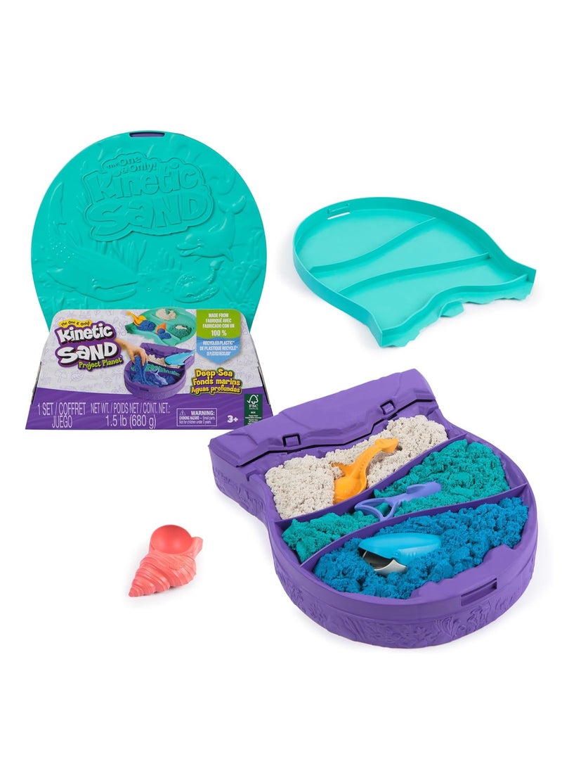 Kinetic Sand, Project Planet Deep Sea with 680g Play Sand & Sea Creature Tools, Sustainably Minded Materials, Sensory Toys for Kids