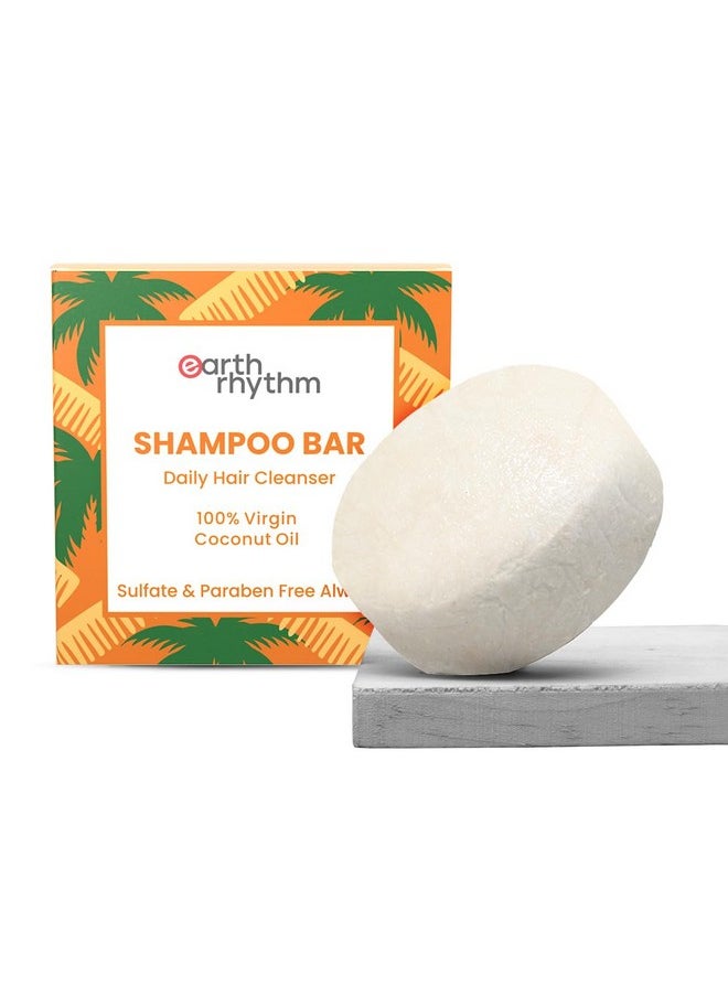 100% Virgin Coconut Shampoo Bar Restores Shine, Deeply Nourishes Hair, Stimulates Hair Growth, Sulphate & Paraben Free, Men & Women - 80 Gm (Cardboard)