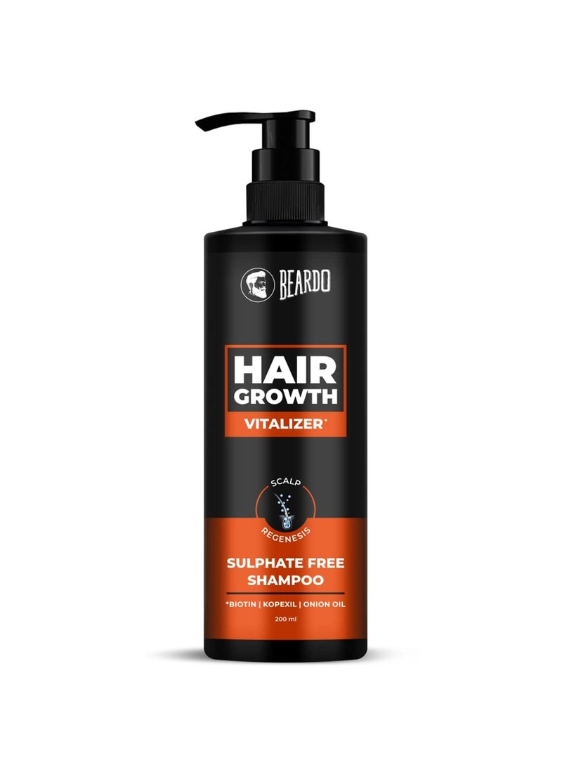 Beardo Hair Growth Vitalizer Shampoo, 200 ml | Shampoo for Men | Promotes Hair Growth | Sulphate and Paraben Free Shampoo | With Onion Oil & Biotin