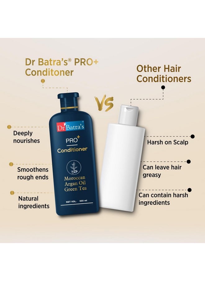 Pro Conditioner 350Ml Each, Enriched With Moroccan Argan Oil, Green Tea, Vitamin B, For Healthy & Soft Hair, Damage Repair, Sls & Paraben Free (350 Ml)