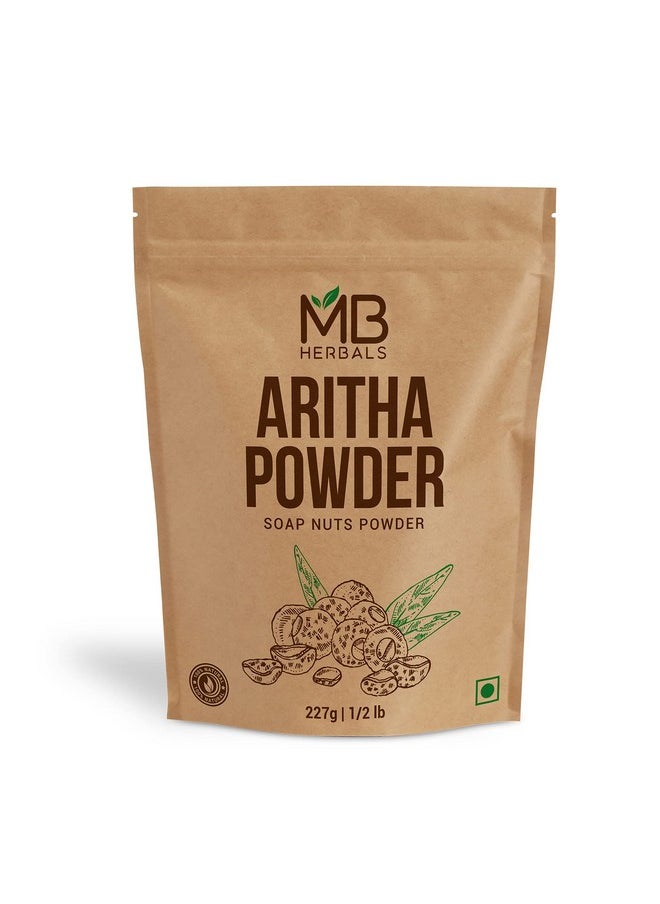 Aritha Powder 8 Oz | 227G | 100% Pure & Organically Grown (Wild-Crafted) Soap Nut Powder | Natural Hair Shampoo & Conditioner | Sapindus Mukorossi