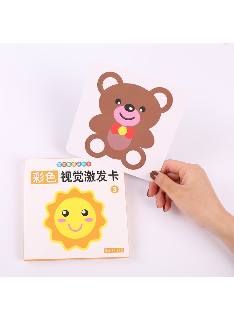 Baby and Toddler Supplies Black and White Card Baby Visual Stimulus Card 0-3 Years Old Baby Early Education Educational Color Card Toy 21cm Vision Card 3-Color Yellow Large