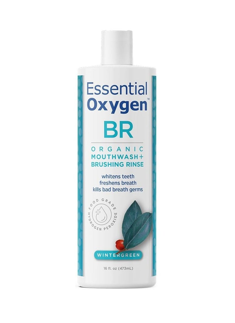 Essential Oxygen BR Organic Mouthwash + Brushing Rinse Wintergreen 16 fl.oz 473ml