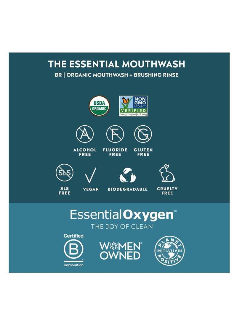 Essential Oxygen BR Organic Mouthwash + Brushing Rinse Wintergreen 16 fl.oz 473ml