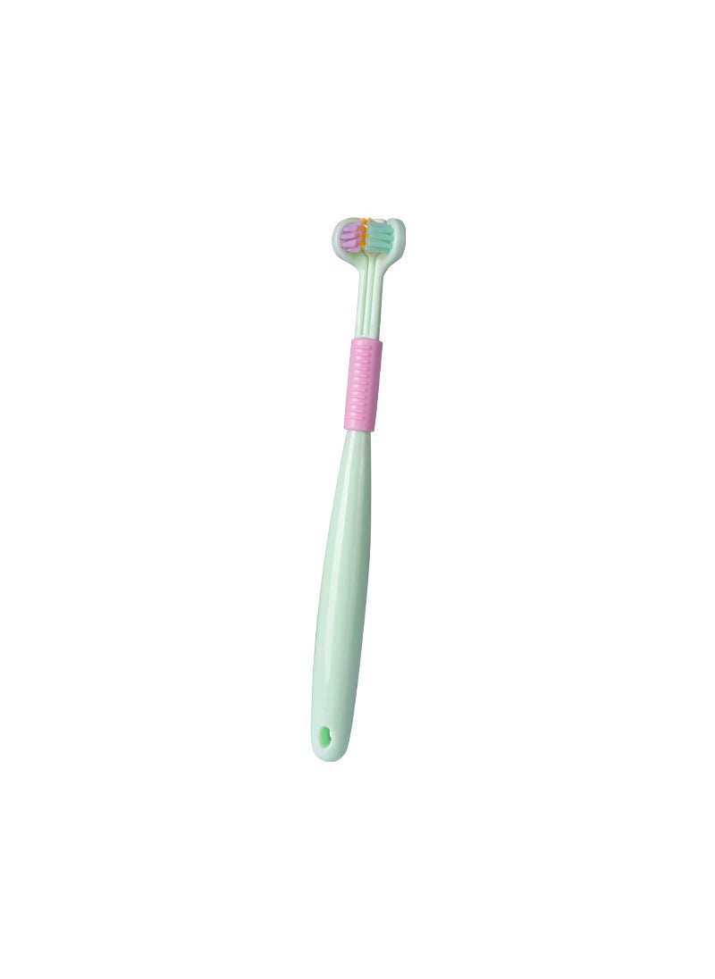 1 x 5 pcs Yalina Triple-Side Soft Bristle Toothbrush for Adults A22-Green (children's toothbrush)