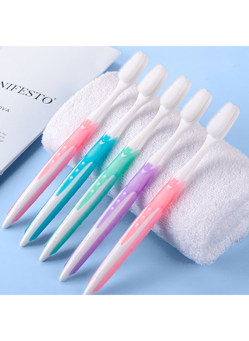 1 x 5 pcs Nano Soft Bristle Toothbrush Set for Couples Five pieces and one card